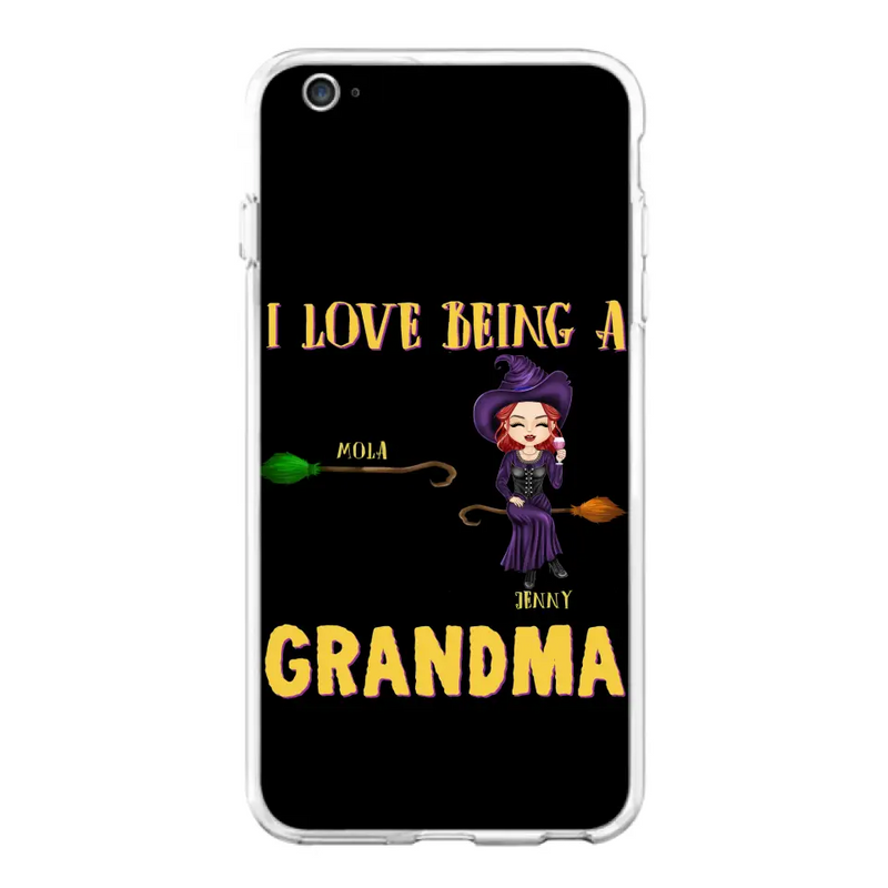 Personalized Witch Grandma Phone Case - Gift Idea For Halloween/Witch/Grandma - Up to 8 Kids - I Love Being A Grandma - Case For iPhone/Samsung