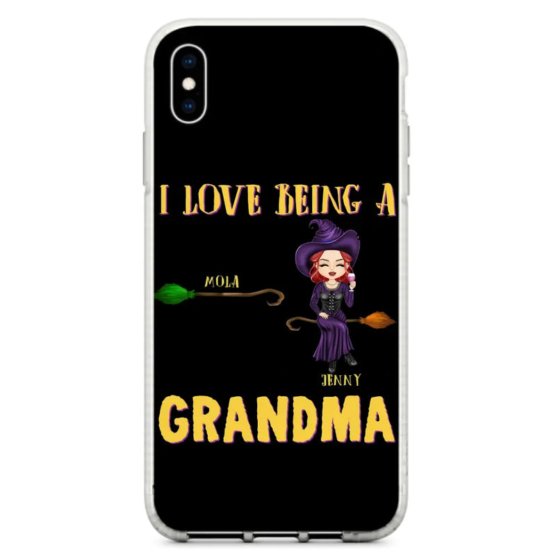 Personalized Witch Grandma Phone Case - Gift Idea For Halloween/Witch/Grandma - Up to 8 Kids - I Love Being A Grandma - Case For iPhone/Samsung
