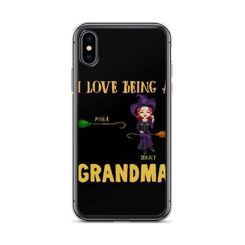 Personalized Witch Grandma Phone Case - Gift Idea For Halloween/Witch/Grandma - Up to 8 Kids - I Love Being A Grandma - Case For iPhone/Samsung