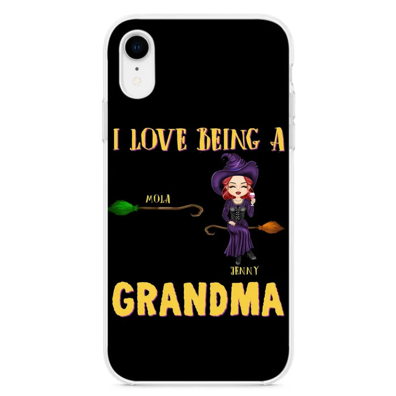 Personalized Witch Grandma Phone Case - Gift Idea For Halloween/Witch/Grandma - Up to 8 Kids - I Love Being A Grandma - Case For iPhone/Samsung