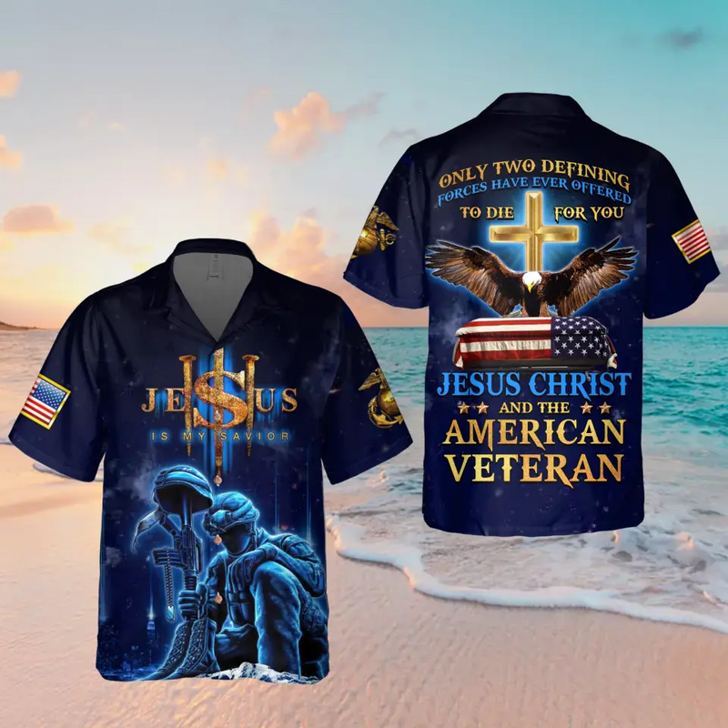 Personalized Veteran Hawaiian Shirt - Gift Idea For Veteran/Father's Day/Independence Day - Jesus Is My Savior