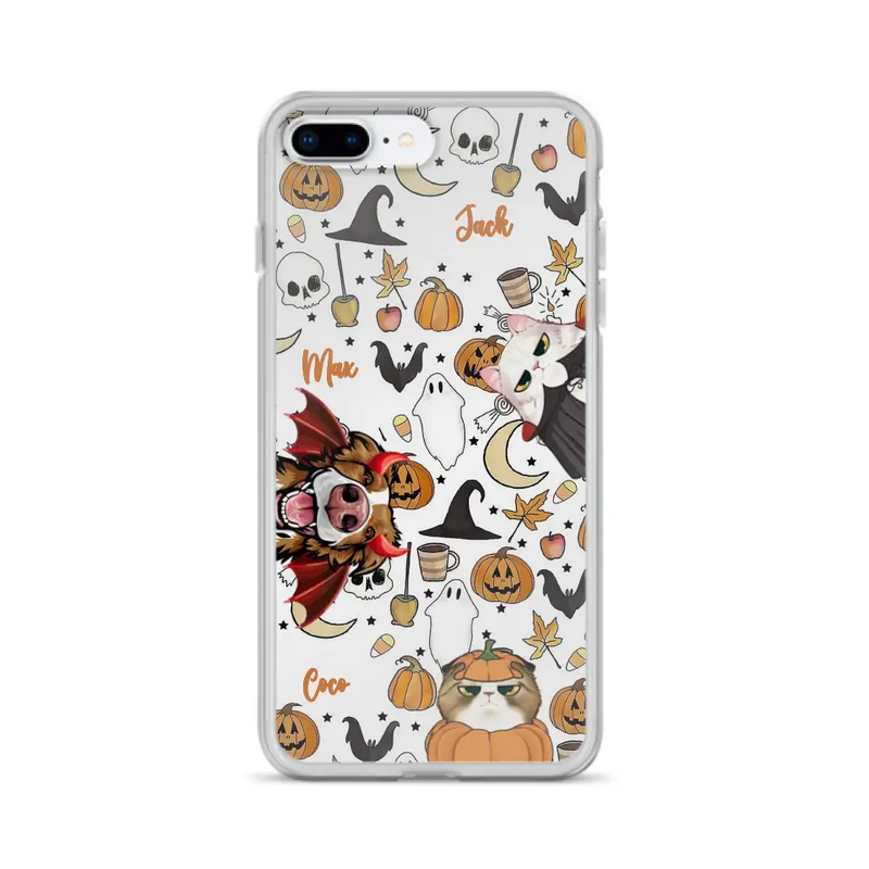 Personalized Halloween Pet Phone Case - Up to 3 Pets - Gift Idea For Dog/Cat Owners - Case for iPhone/Samsung