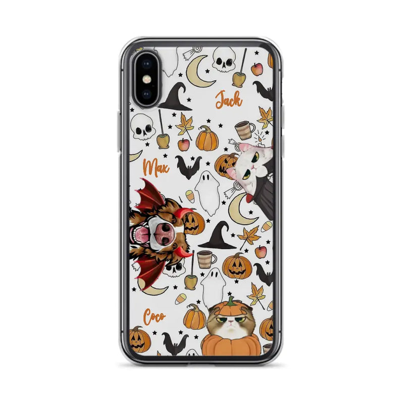 Personalized Halloween Pet Phone Case - Up to 3 Pets - Gift Idea For Dog/Cat Owners - Case for iPhone/Samsung