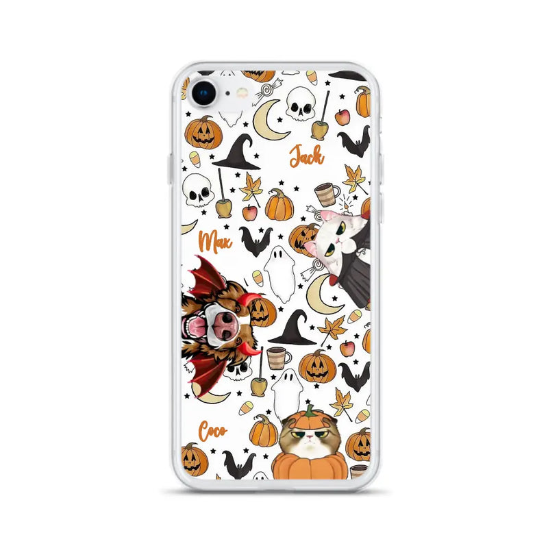 Personalized Halloween Pet Phone Case - Up to 3 Pets - Gift Idea For Dog/Cat Owners - Case for iPhone/Samsung