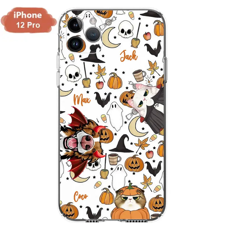Personalized Halloween Pet Phone Case - Up to 3 Pets - Gift Idea For Dog/Cat Owners - Case for iPhone/Samsung