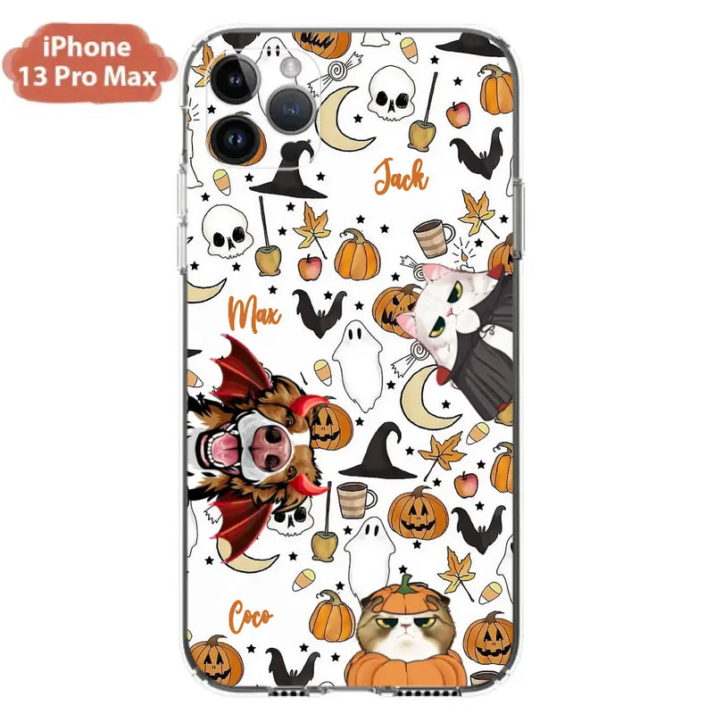 Personalized Halloween Pet Phone Case - Up to 3 Pets - Gift Idea For Dog/Cat Owners - Case for iPhone/Samsung