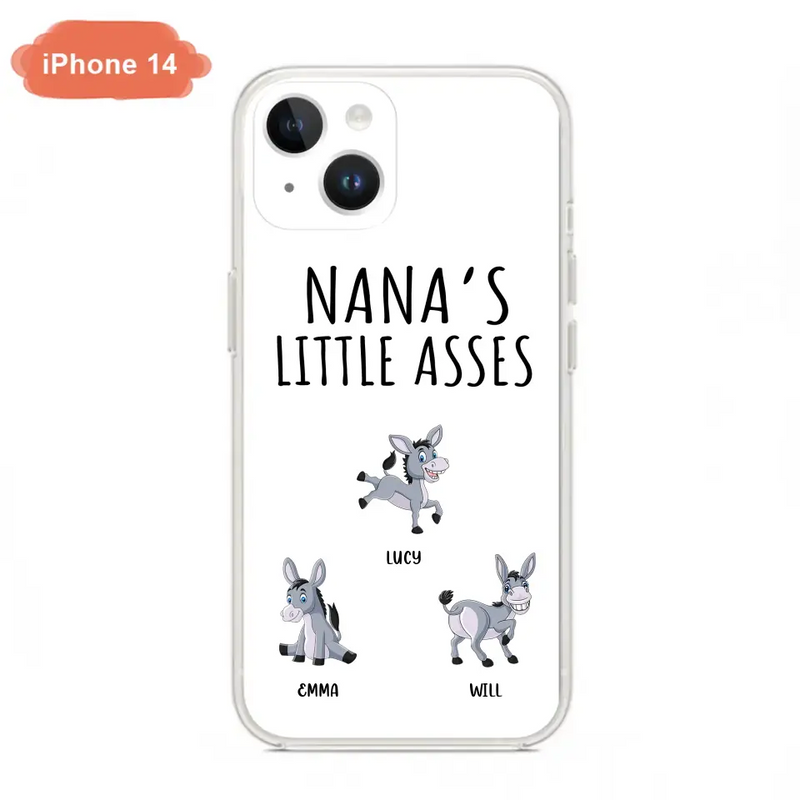 Personalized Donkeys Phone Case - Gift Idea For Family/Grandma/Papa - Up to 12 Donkeys - Case For iPhone/Samsung - Boss's Pain In The Asses