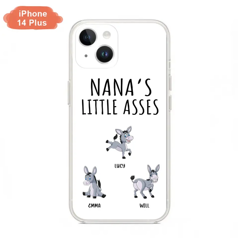 Personalized Donkeys Phone Case - Gift Idea For Family/Grandma/Papa - Up to 12 Donkeys - Case For iPhone/Samsung - Boss's Pain In The Asses
