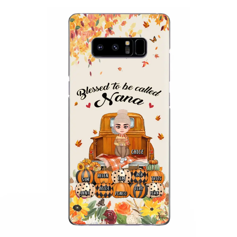 Personalized Grandma Autumn Phone Case - Gift Idea For Grandma - Up to 10 Kids - Case For iPhone/Samsung - Blessed To Be Called Nana