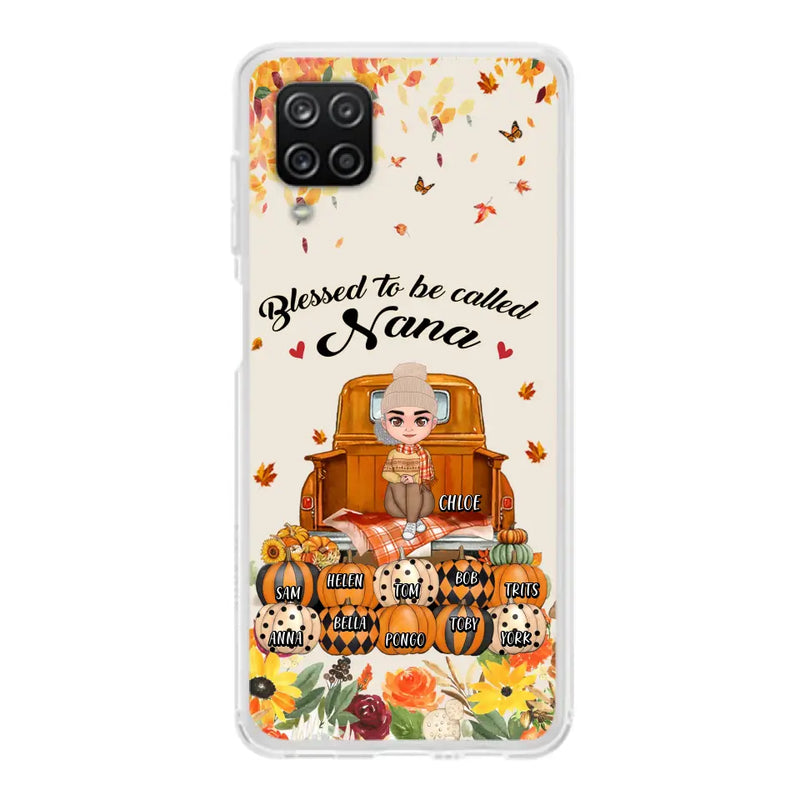 Personalized Grandma Autumn Phone Case - Gift Idea For Grandma - Up to 10 Kids - Case For iPhone/Samsung - Blessed To Be Called Nana