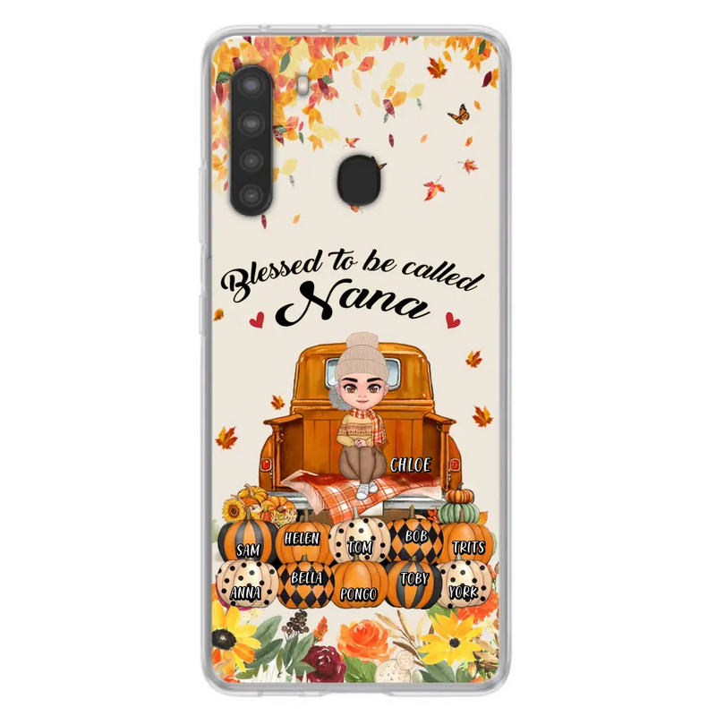 Personalized Grandma Autumn Phone Case - Gift Idea For Grandma - Up to 10 Kids - Case For iPhone/Samsung - Blessed To Be Called Nana