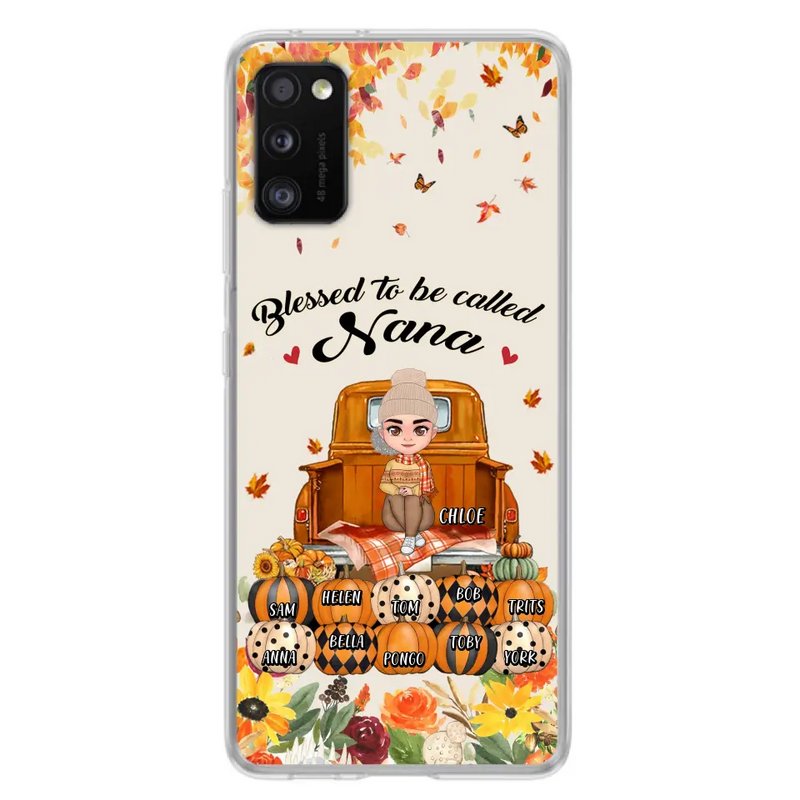 Personalized Grandma Autumn Phone Case - Gift Idea For Grandma - Up to 10 Kids - Case For iPhone/Samsung - Blessed To Be Called Nana