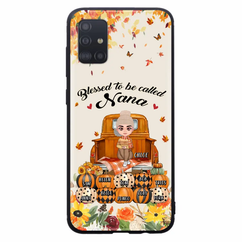 Personalized Grandma Autumn Phone Case - Gift Idea For Grandma - Up to 10 Kids - Case For iPhone/Samsung - Blessed To Be Called Nana