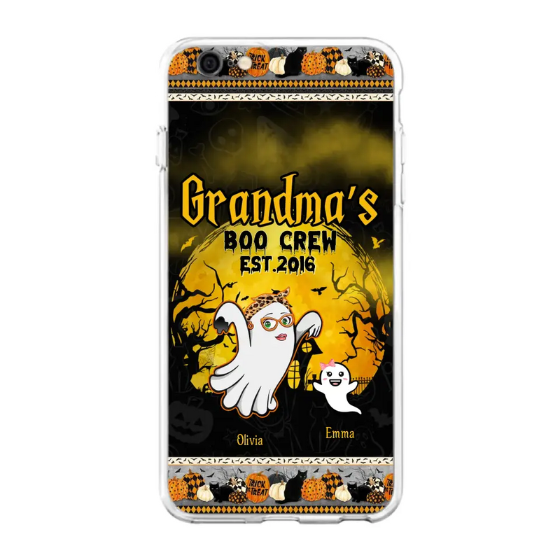 Personalized Grandma Phone Case - Halloween Gift For Grandma - Up to 7 Kids - Grandma's Boo Crew - Case For iPhone/ Samsung