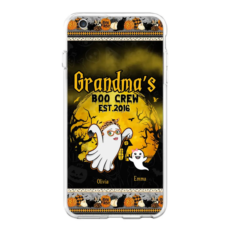 Personalized Grandma Phone Case - Halloween Gift For Grandma - Up to 7 Kids - Grandma's Boo Crew - Case For iPhone/ Samsung