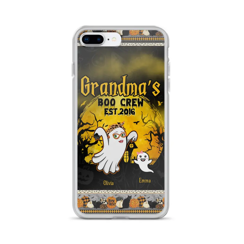 Personalized Grandma Phone Case - Halloween Gift For Grandma - Up to 7 Kids - Grandma's Boo Crew - Case For iPhone/ Samsung