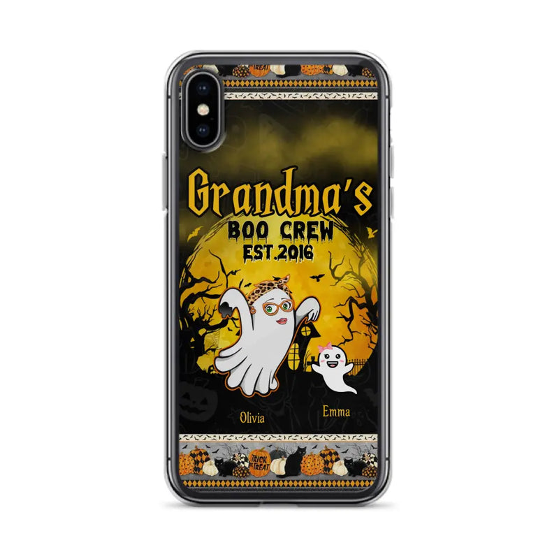 Personalized Grandma Phone Case - Halloween Gift For Grandma - Up to 7 Kids - Grandma's Boo Crew - Case For iPhone/ Samsung
