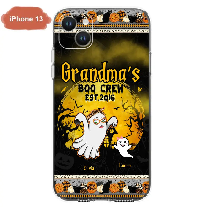 Personalized Grandma Phone Case - Halloween Gift For Grandma - Up to 7 Kids - Grandma's Boo Crew - Case For iPhone/ Samsung
