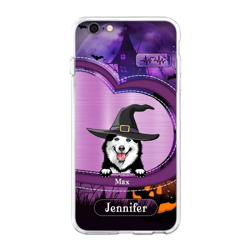 Personalized Dog Halloween Phone Case - Gift Idea For Dog Lover/Halloween - Up to 3 Dogs - Case For iPhone/Samsung