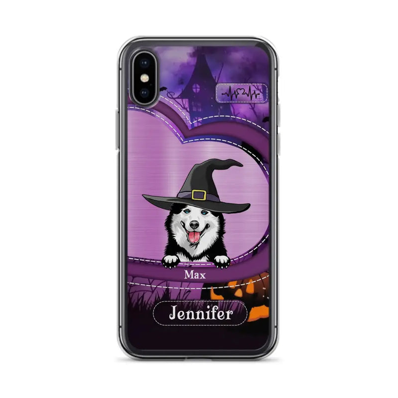 Personalized Dog Halloween Phone Case - Gift Idea For Dog Lover/Halloween - Up to 3 Dogs - Case For iPhone/Samsung