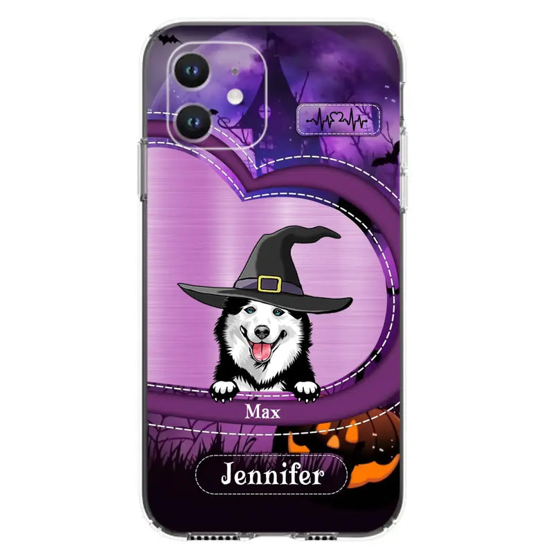 Personalized Dog Halloween Phone Case - Gift Idea For Dog Lover/Halloween - Up to 3 Dogs - Case For iPhone/Samsung