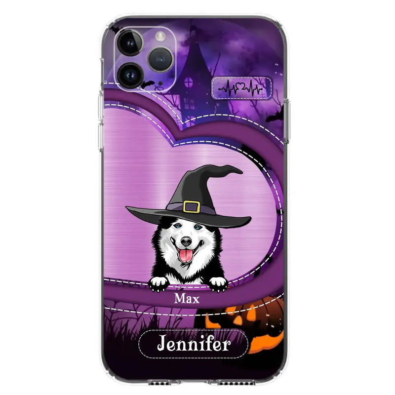 Personalized Dog Halloween Phone Case - Gift Idea For Dog Lover/Halloween - Up to 3 Dogs - Case For iPhone/Samsung