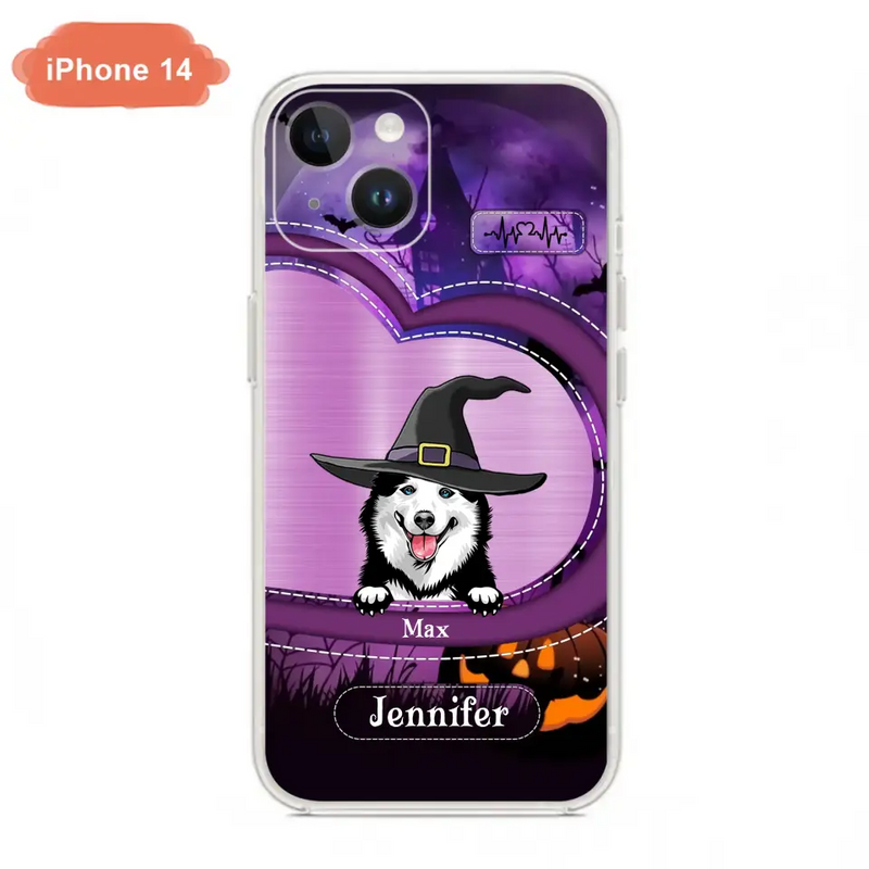 Personalized Dog Halloween Phone Case - Gift Idea For Dog Lover/Halloween - Up to 3 Dogs - Case For iPhone/Samsung