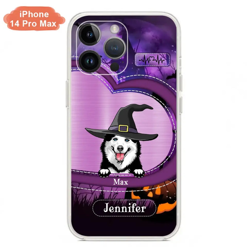 Personalized Dog Halloween Phone Case - Gift Idea For Dog Lover/Halloween - Up to 3 Dogs - Case For iPhone/Samsung