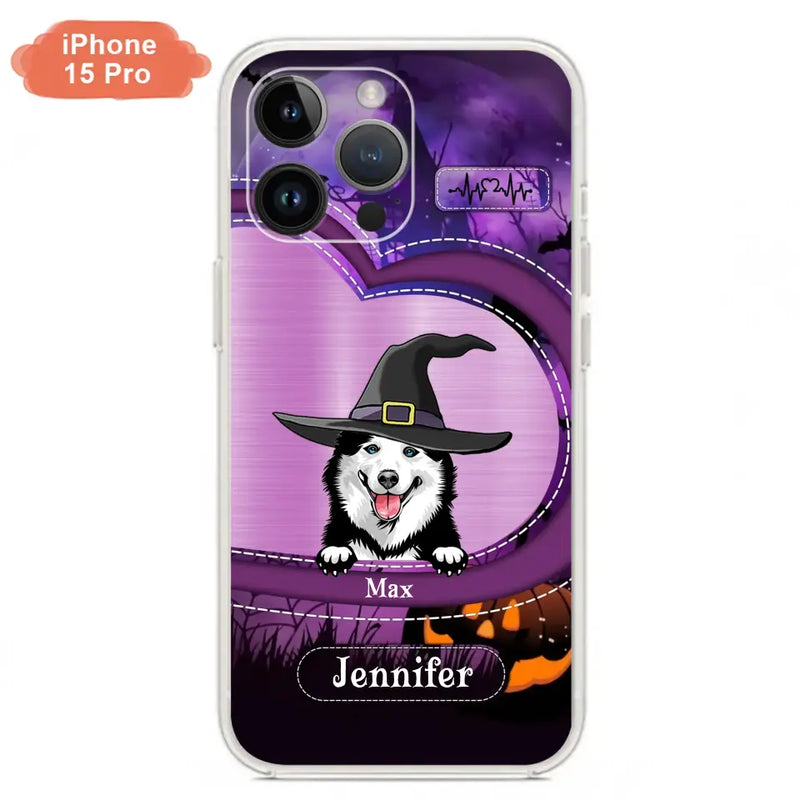 Personalized Dog Halloween Phone Case - Gift Idea For Dog Lover/Halloween - Up to 3 Dogs - Case For iPhone/Samsung