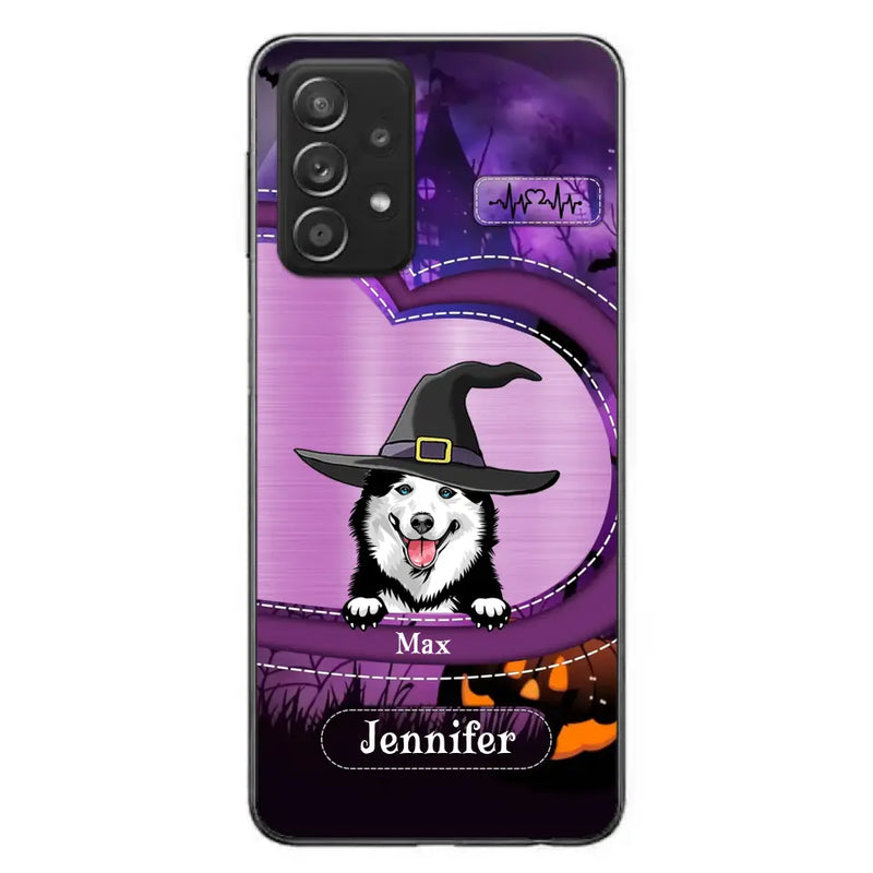 Personalized Dog Halloween Phone Case - Gift Idea For Dog Lover/Halloween - Up to 3 Dogs - Case For iPhone/Samsung