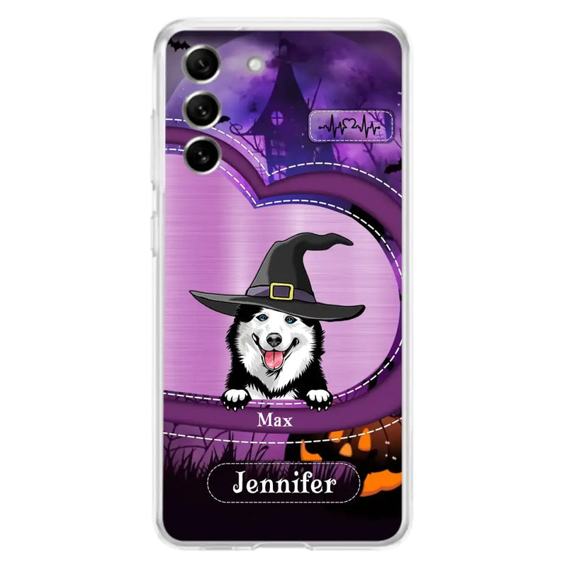 Personalized Dog Halloween Phone Case - Gift Idea For Dog Lover/Halloween - Up to 3 Dogs - Case For iPhone/Samsung