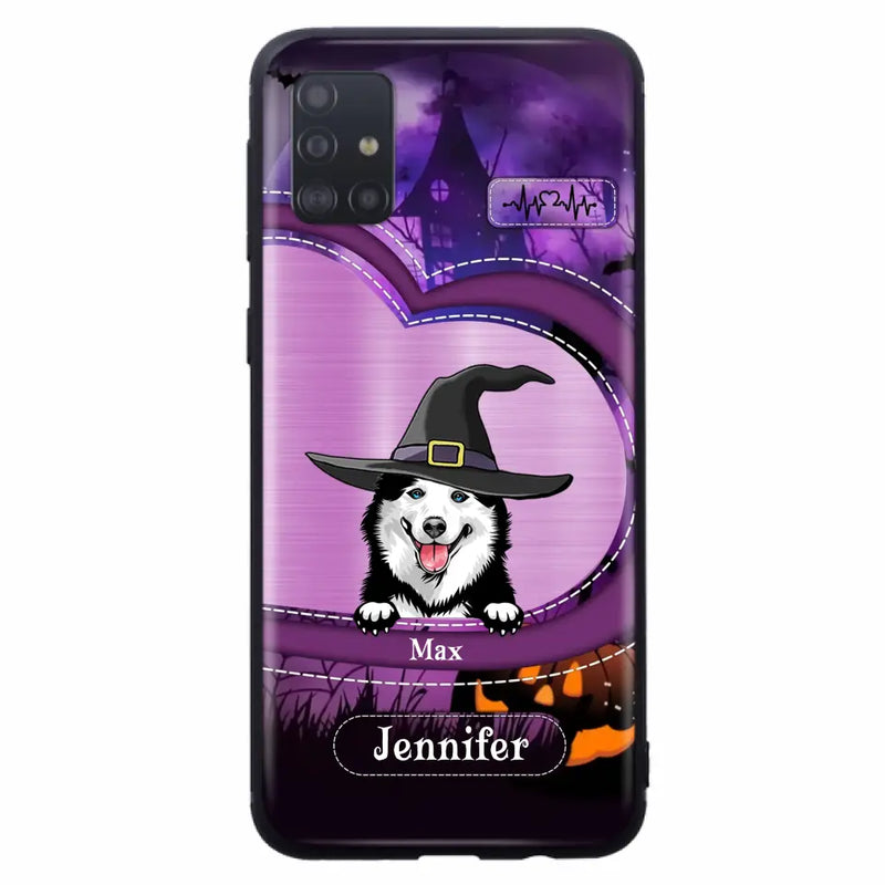 Personalized Dog Halloween Phone Case - Gift Idea For Dog Lover/Halloween - Up to 3 Dogs - Case For iPhone/Samsung