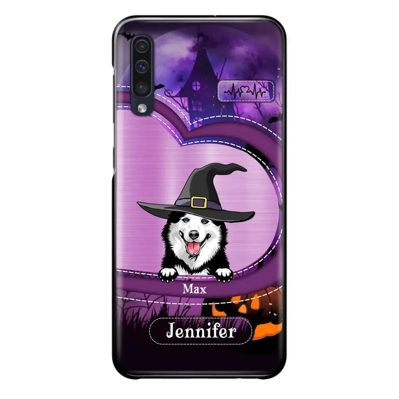 Personalized Dog Halloween Phone Case - Gift Idea For Dog Lover/Halloween - Up to 3 Dogs - Case For iPhone/Samsung