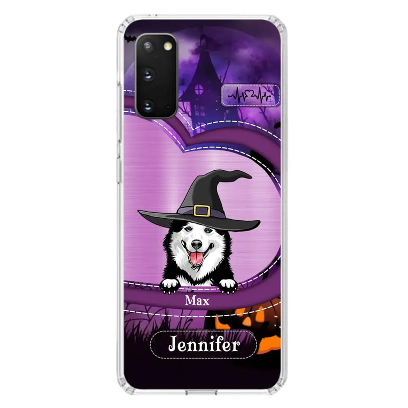 Personalized Dog Halloween Phone Case - Gift Idea For Dog Lover/Halloween - Up to 3 Dogs - Case For iPhone/Samsung