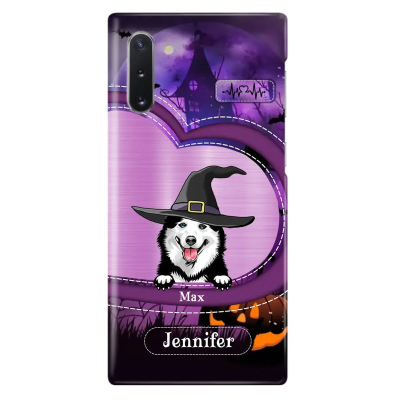 Personalized Dog Halloween Phone Case - Gift Idea For Dog Lover/Halloween - Up to 3 Dogs - Case For iPhone/Samsung