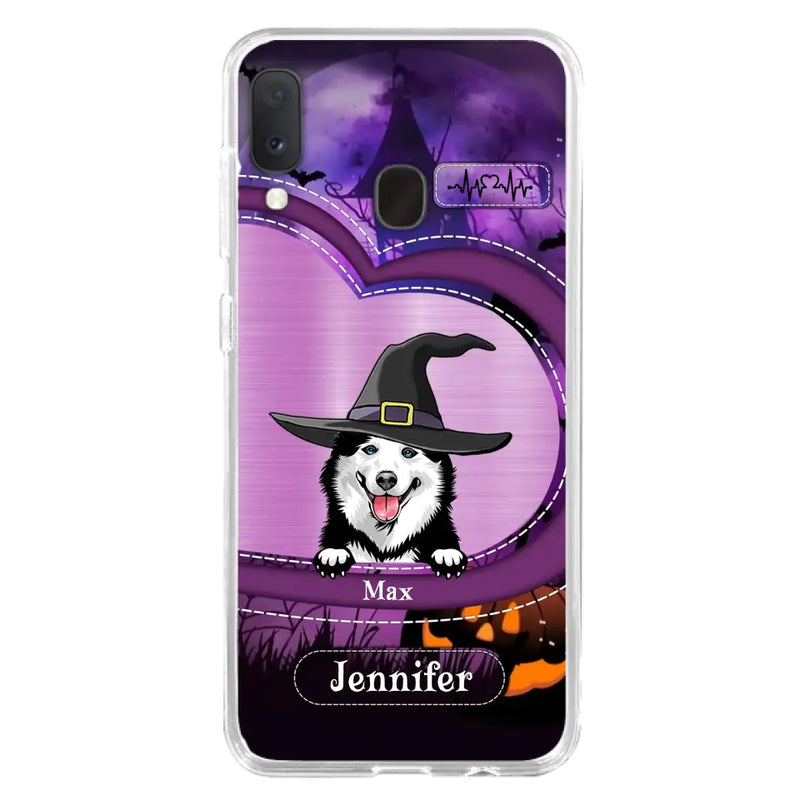 Personalized Dog Halloween Phone Case - Gift Idea For Dog Lover/Halloween - Up to 3 Dogs - Case For iPhone/Samsung