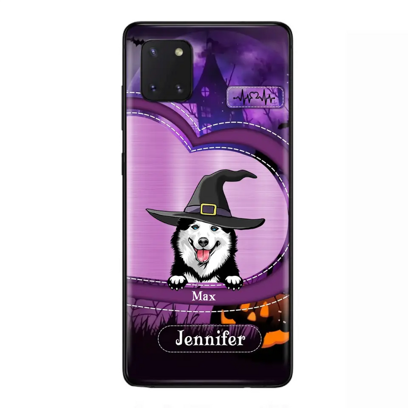 Personalized Dog Halloween Phone Case - Gift Idea For Dog Lover/Halloween - Up to 3 Dogs - Case For iPhone/Samsung