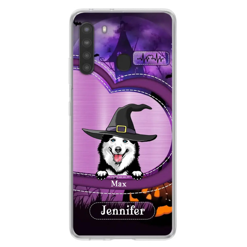 Personalized Dog Halloween Phone Case - Gift Idea For Dog Lover/Halloween - Up to 3 Dogs - Case For iPhone/Samsung