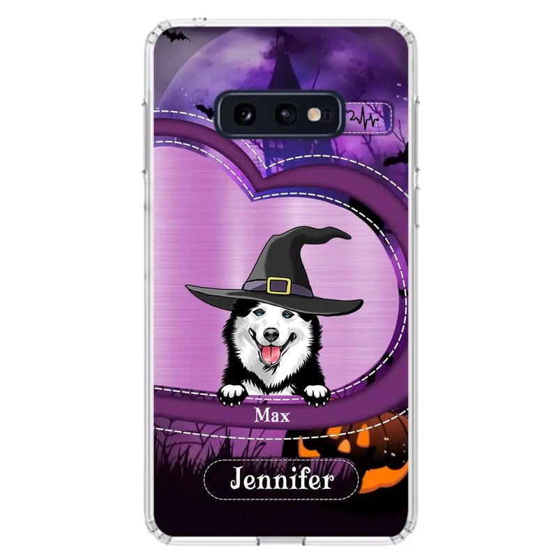 Personalized Dog Halloween Phone Case - Gift Idea For Dog Lover/Halloween - Up to 3 Dogs - Case For iPhone/Samsung