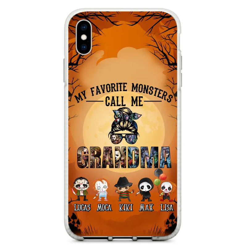 Personalized Halloween Phone Case - Halloween Gift Idea for Halloween - Up to 5 Characters - My Favorite Monsters Call Me Grandma - Case For iPhone/Samsung