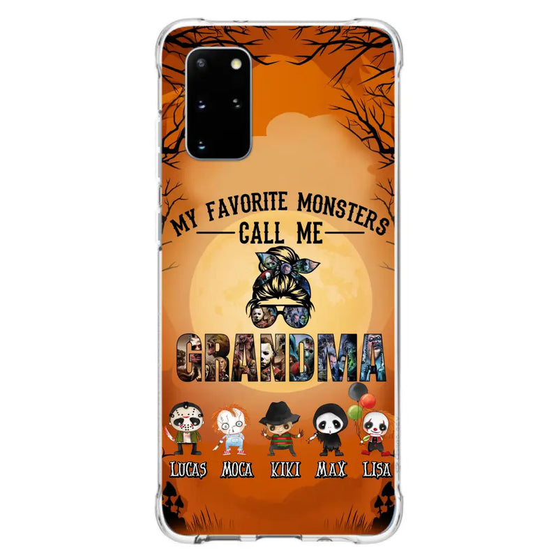 Personalized Halloween Phone Case - Halloween Gift Idea for Halloween - Up to 5 Characters - My Favorite Monsters Call Me Grandma - Case For iPhone/Samsung