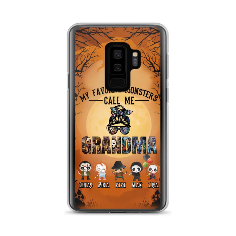 Personalized Halloween Phone Case - Halloween Gift Idea for Halloween - Up to 5 Characters - My Favorite Monsters Call Me Grandma - Case For iPhone/Samsung