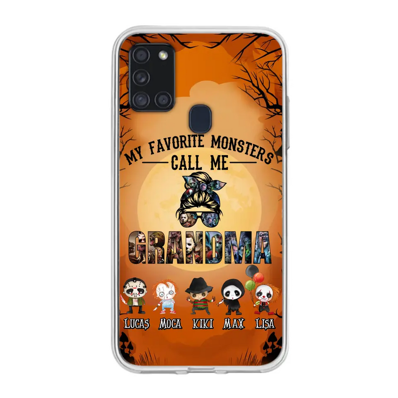 Personalized Halloween Phone Case - Halloween Gift Idea for Halloween - Up to 5 Characters - My Favorite Monsters Call Me Grandma - Case For iPhone/Samsung