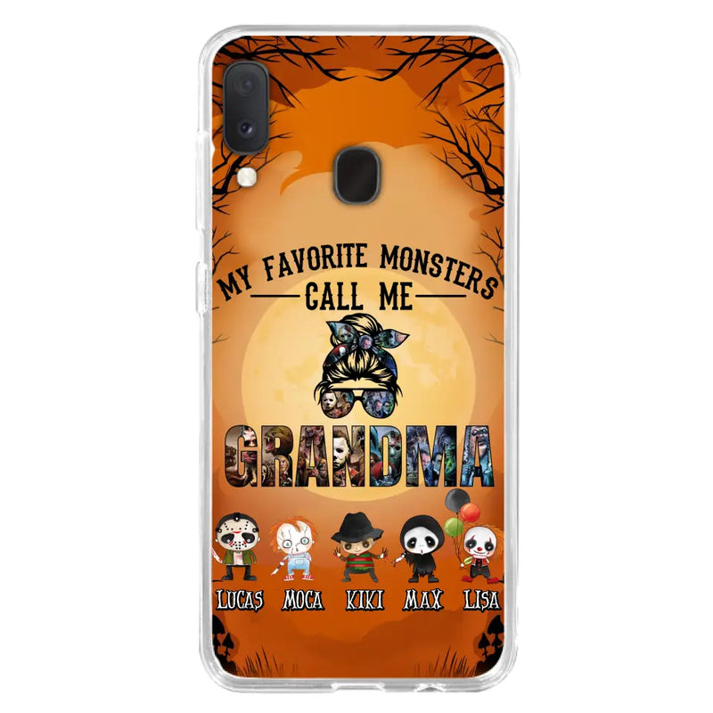 Personalized Halloween Phone Case - Halloween Gift Idea for Halloween - Up to 5 Characters - My Favorite Monsters Call Me Grandma - Case For iPhone/Samsung