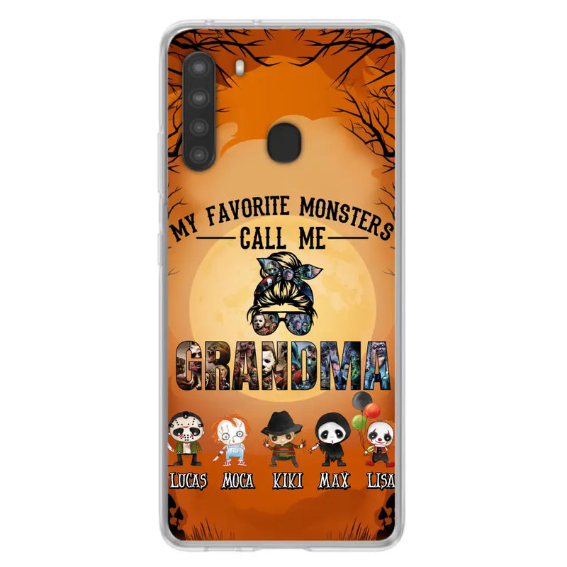 Personalized Halloween Phone Case - Halloween Gift Idea for Halloween - Up to 5 Characters - My Favorite Monsters Call Me Grandma - Case For iPhone/Samsung