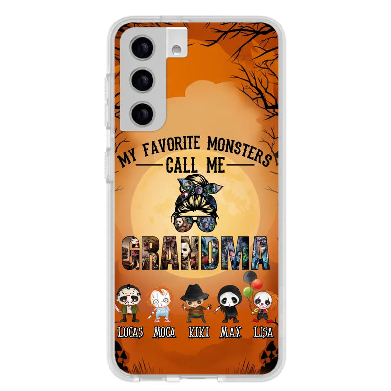 Personalized Halloween Phone Case - Halloween Gift Idea for Halloween - Up to 5 Characters - My Favorite Monsters Call Me Grandma - Case For iPhone/Samsung