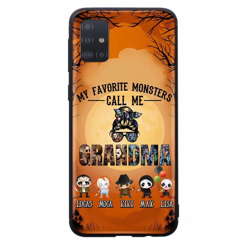 Personalized Halloween Phone Case - Halloween Gift Idea for Halloween - Up to 5 Characters - My Favorite Monsters Call Me Grandma - Case For iPhone/Samsung