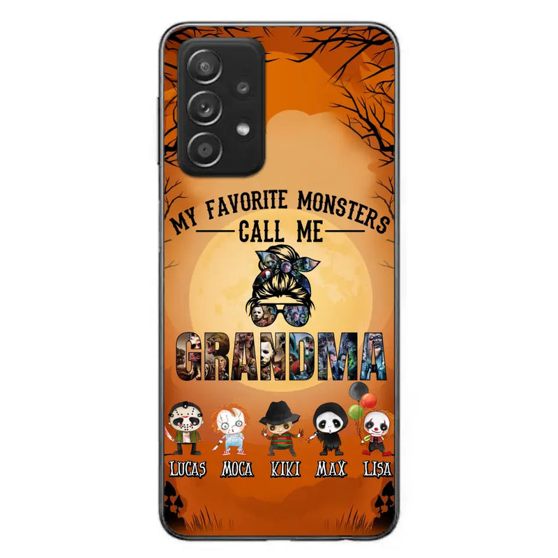 Personalized Halloween Phone Case - Halloween Gift Idea for Halloween - Up to 5 Characters - My Favorite Monsters Call Me Grandma - Case For iPhone/Samsung