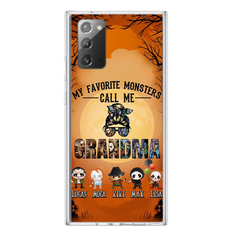 Personalized Halloween Phone Case - Halloween Gift Idea for Halloween - Up to 5 Characters - My Favorite Monsters Call Me Grandma - Case For iPhone/Samsung
