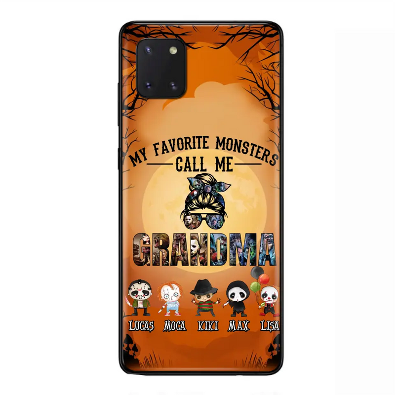Personalized Halloween Phone Case - Halloween Gift Idea for Halloween - Up to 5 Characters - My Favorite Monsters Call Me Grandma - Case For iPhone/Samsung